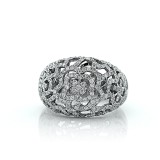 1.75 Cts. 14K White Gold Floral Ladies Diamond Right Hand Ring